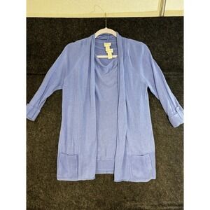Chico's Tank Top And Cardigan Set Women's Blue‎ Size 0  0597